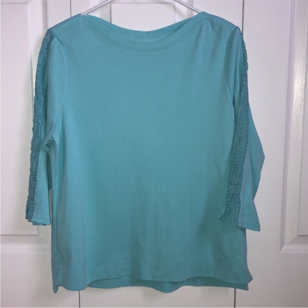 Appleseed’s Blue 3/4 Length Sleeve Top